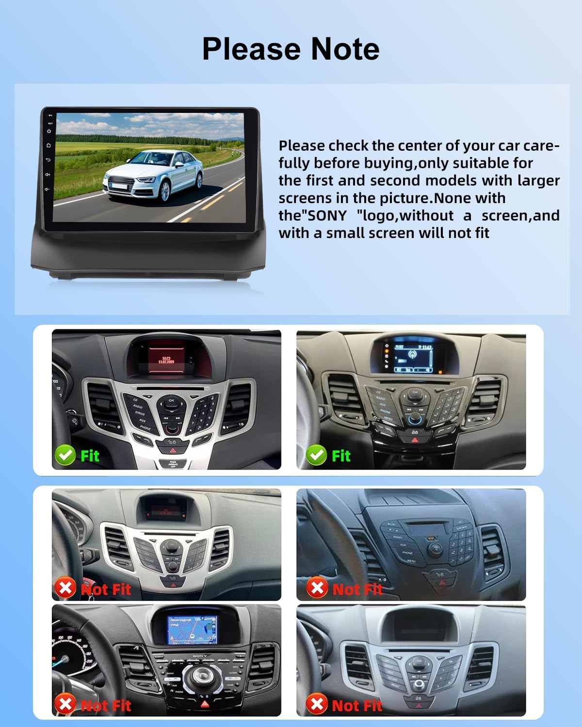 NHOPEEW Radio Android 9 Pollici per Ford Fiesta 2009-2017 - immagine 7