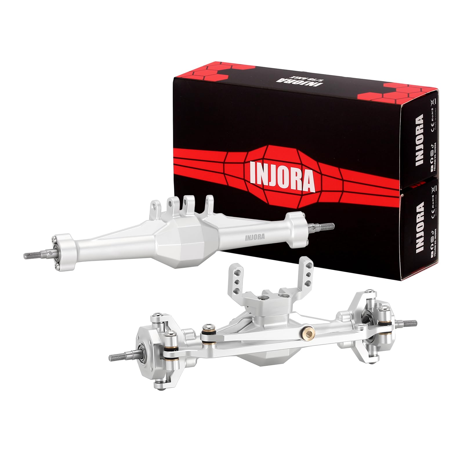 INJORA Assali Diamond +4mm per TRX4M 1/18 RC Crawler, Argento