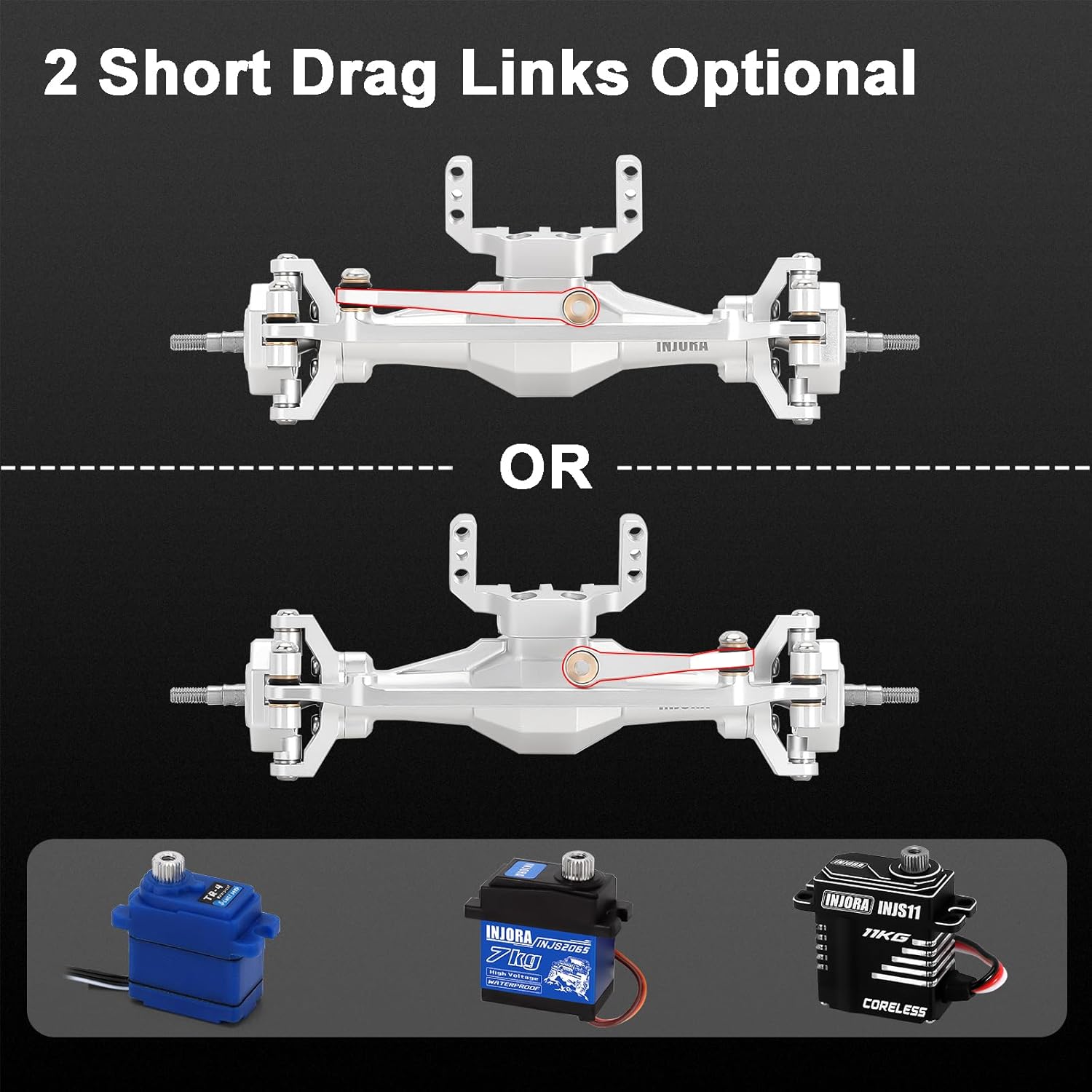 INJORA Assali Diamond +4mm per TRX4M 1/18 RC Crawler, Argento - immagine 4