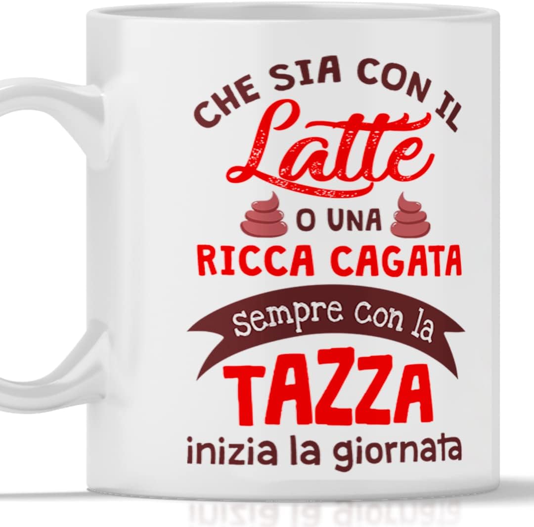 12Print Tazza Latte Divertente 'Cagata' - immagine 1