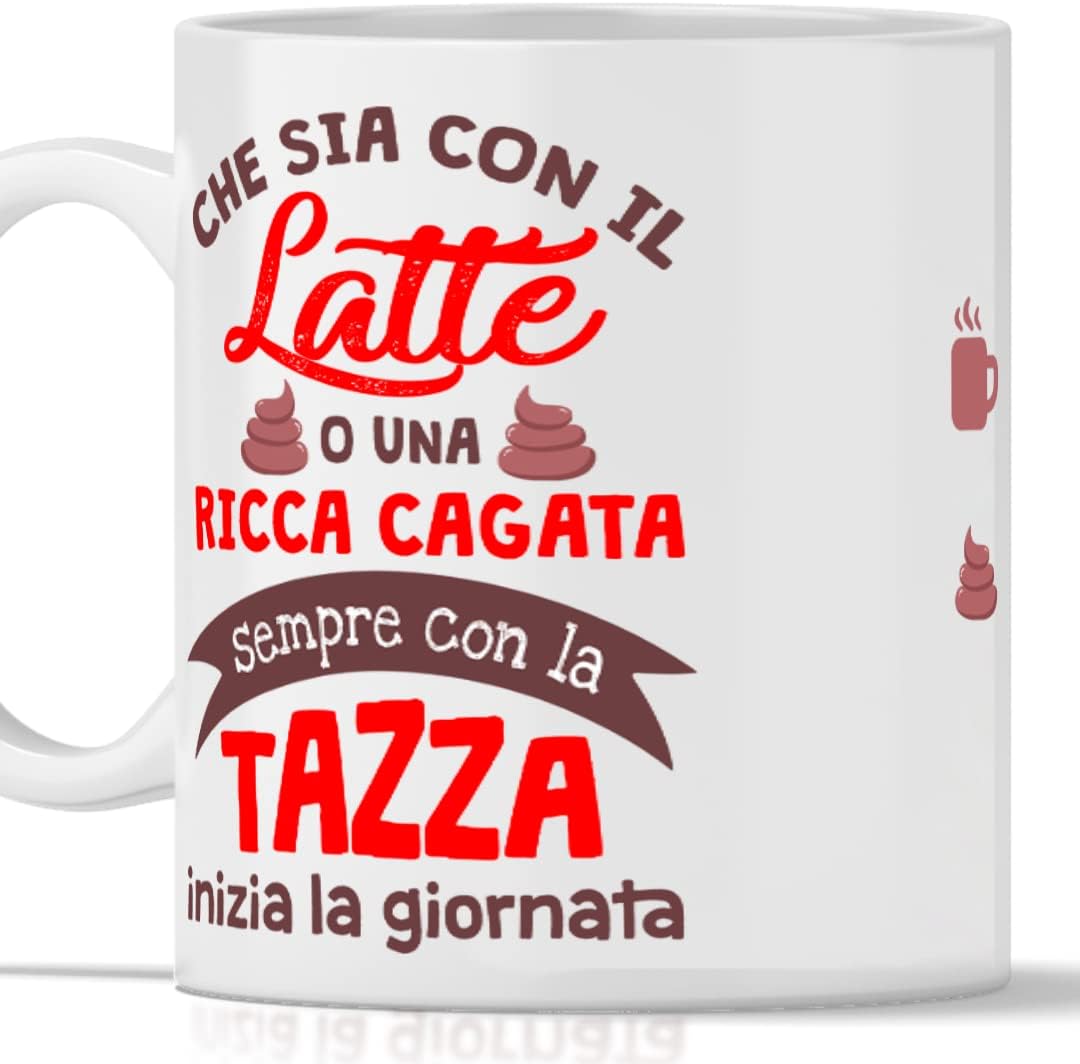 12Print Tazza Latte Divertente 'Cagata' - immagine 2