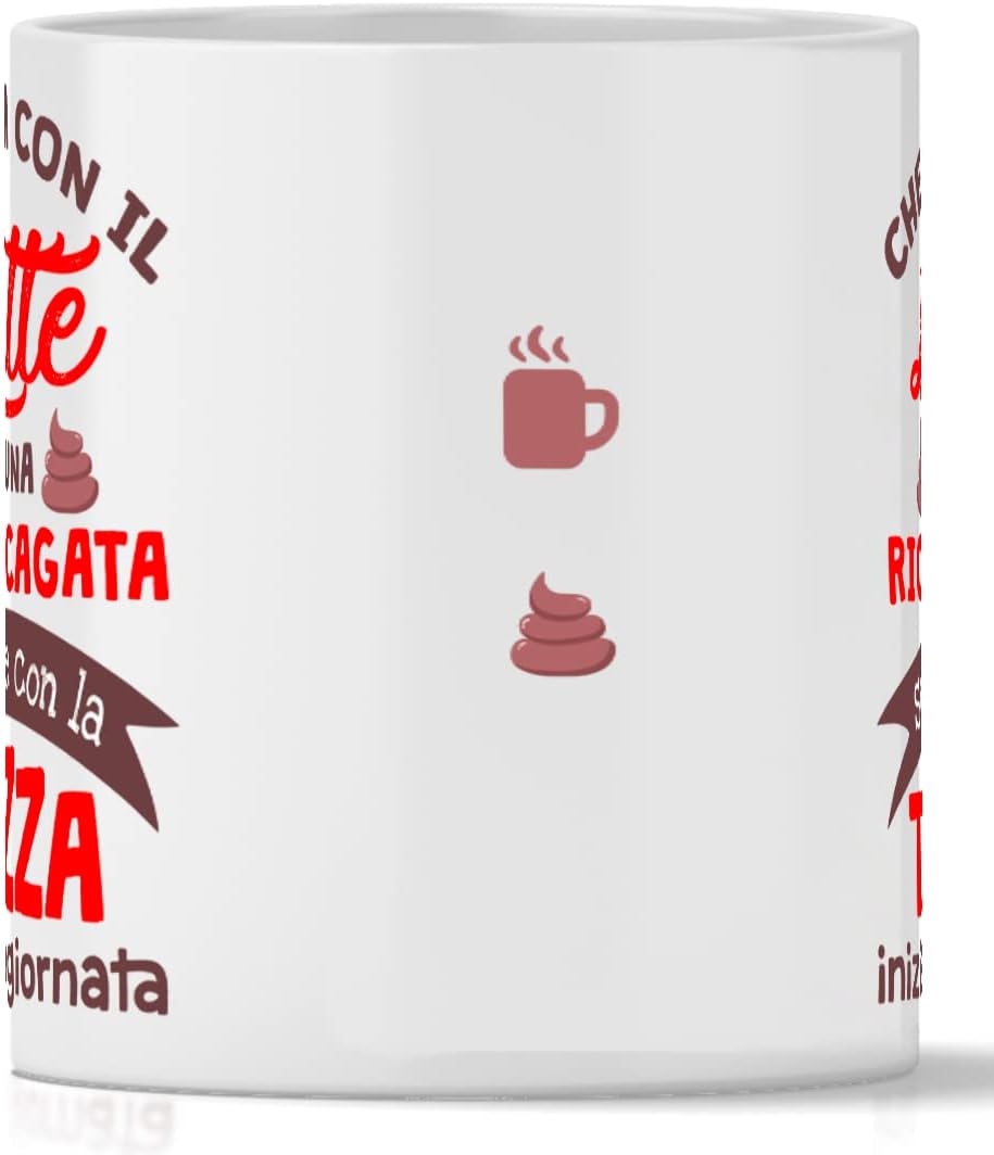12Print Tazza Latte Divertente 'Cagata' - immagine 3
