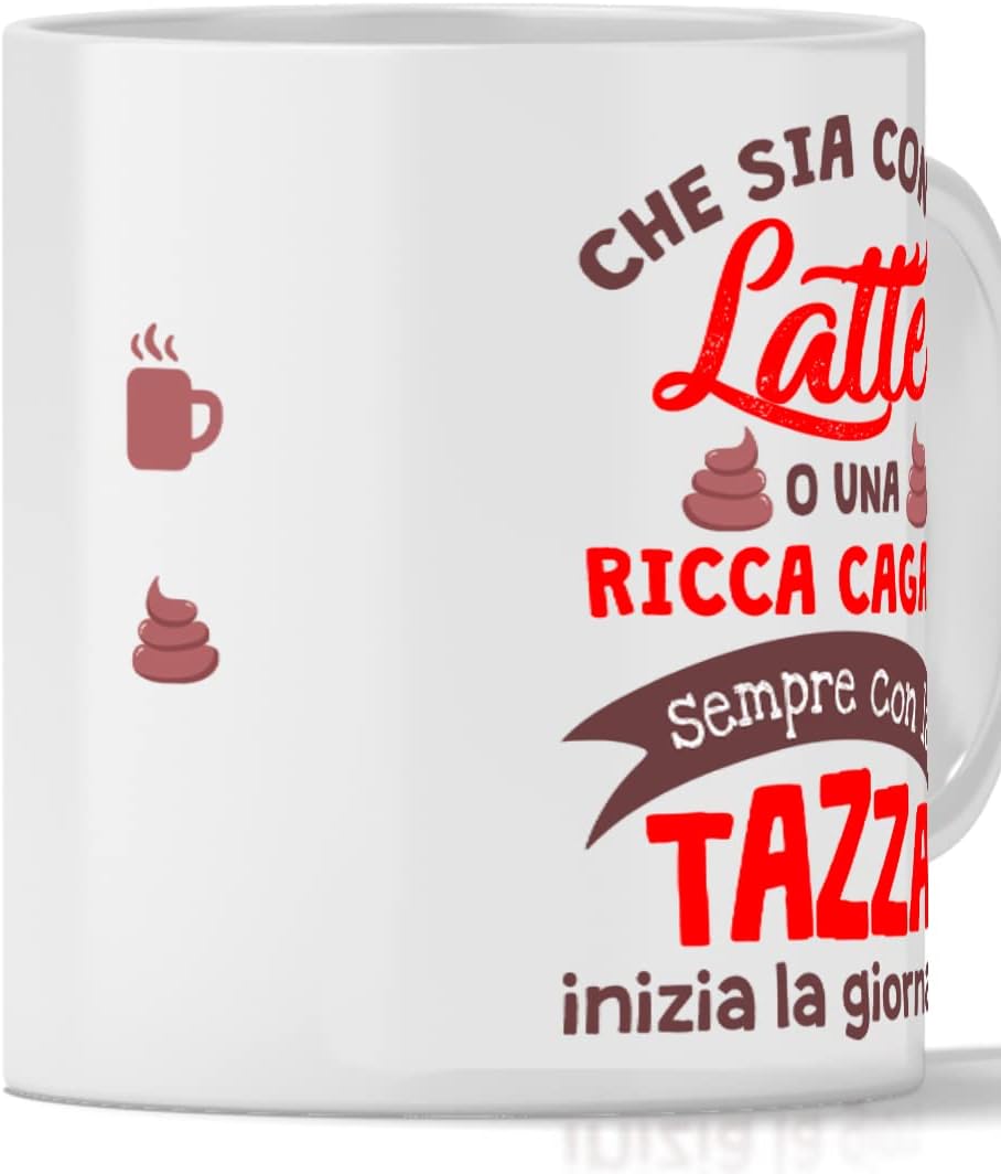 12Print Tazza Latte Divertente 'Cagata' - immagine 4