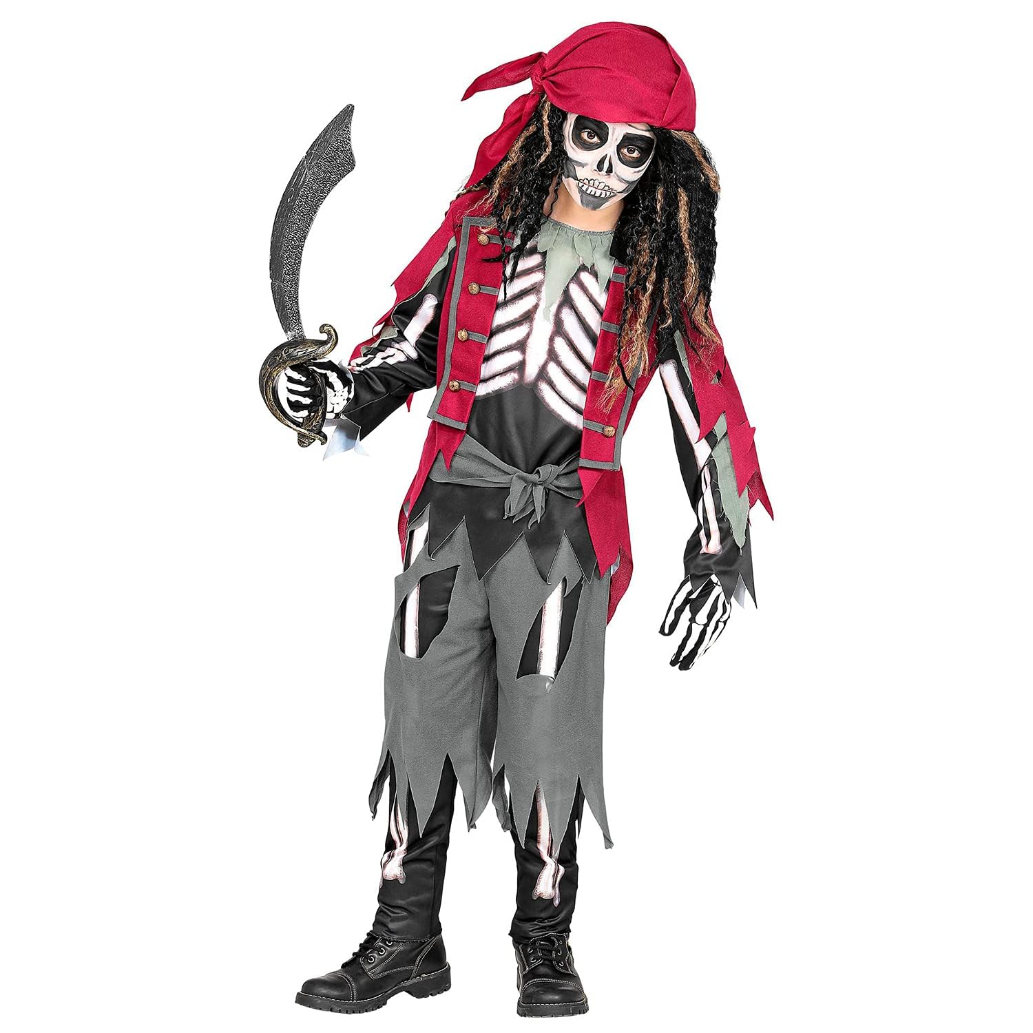 W WIDMANN MILANO Party Fashion - Costume da bambino scheletro pirata, costume per Halloween, costumi di carnevale per bambini, pirata