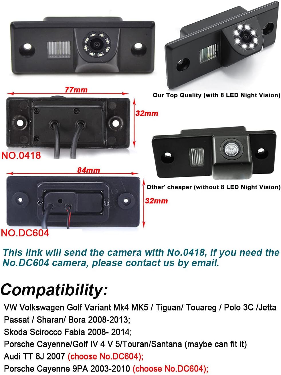 Telecamera Retromarcia con Luce Targa 8 LED - immagine 2