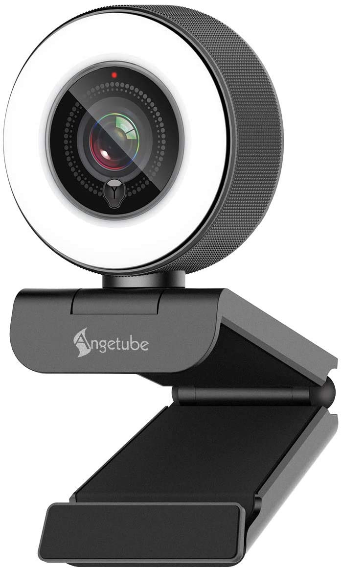 Angetube Streaming HD Webcam 1080P con Anello di Luce