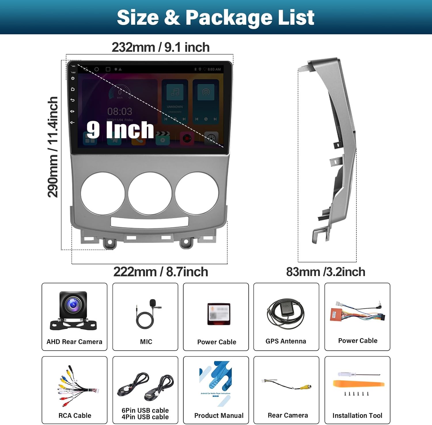 Sixtop Autoradio 2G+64G per Mazda 5 (2007-2010) - immagine 8
