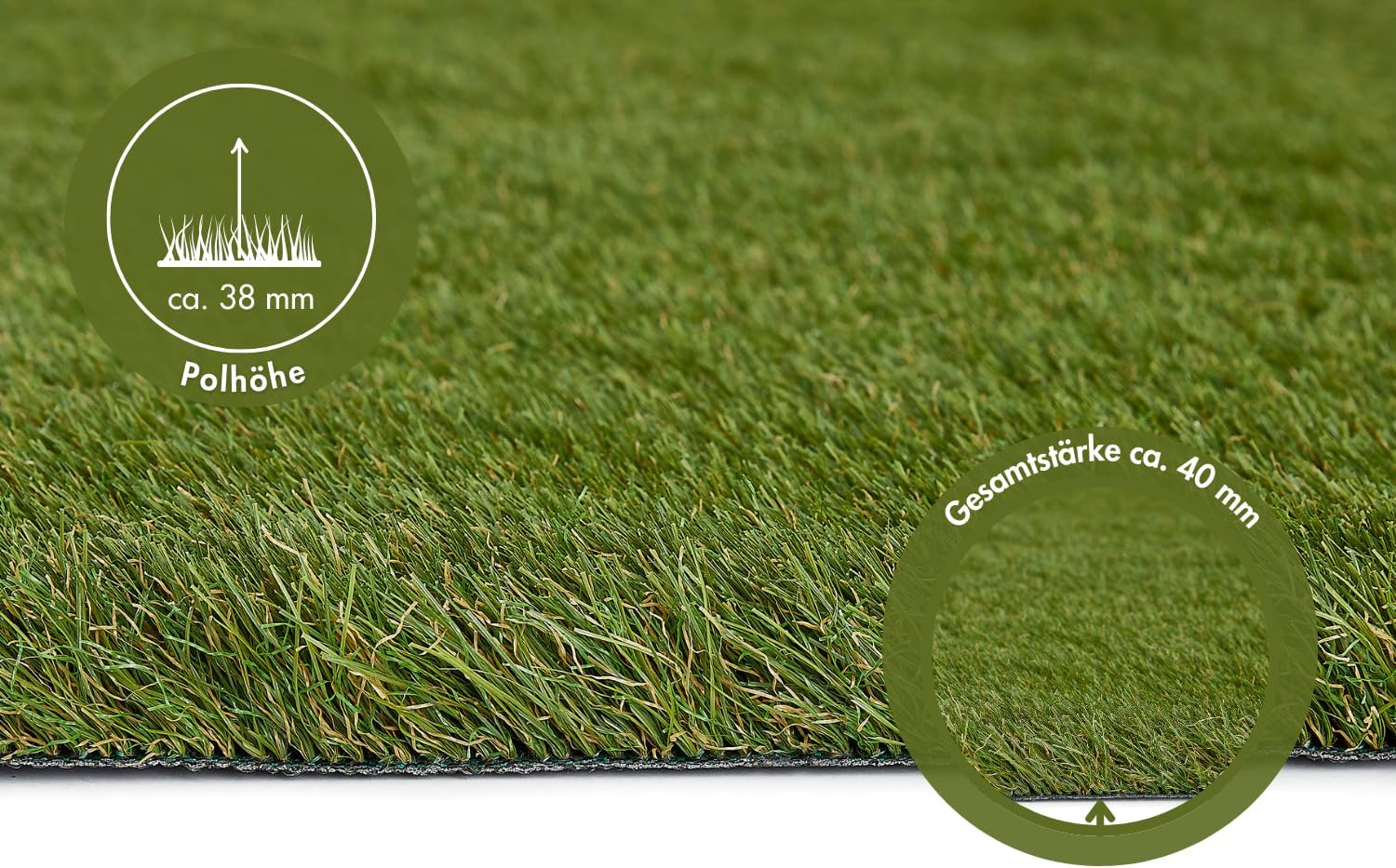 Andiamo Tappeto Erboso Artificiale 38mm, Verde - immagine 3