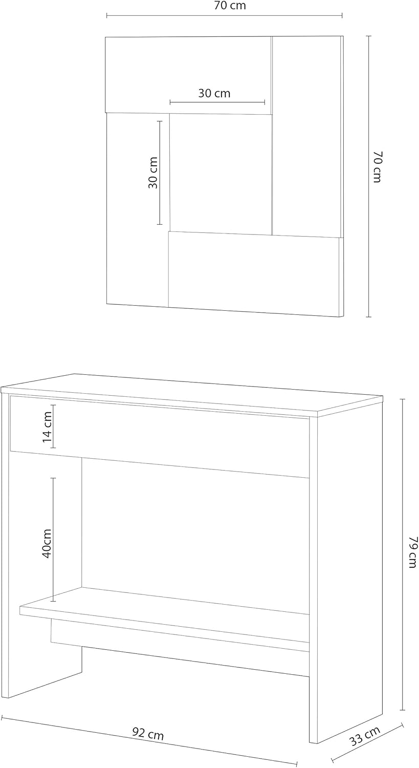 Habitdesign Mobile Ingresso con Cassetto e Specchio - immagine 7