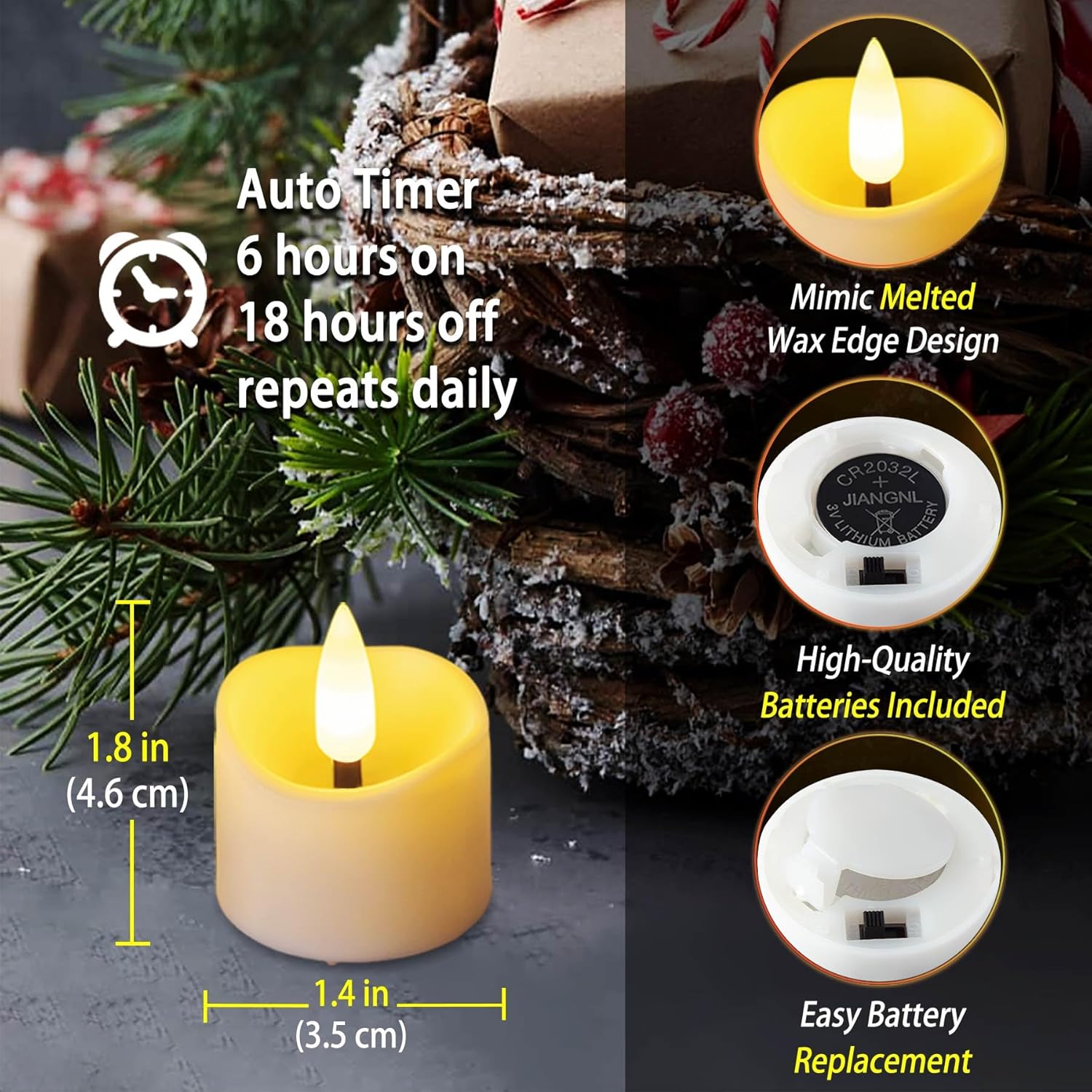 Yakpo 48 Lumini LED con Timer a Batteria - immagine 4