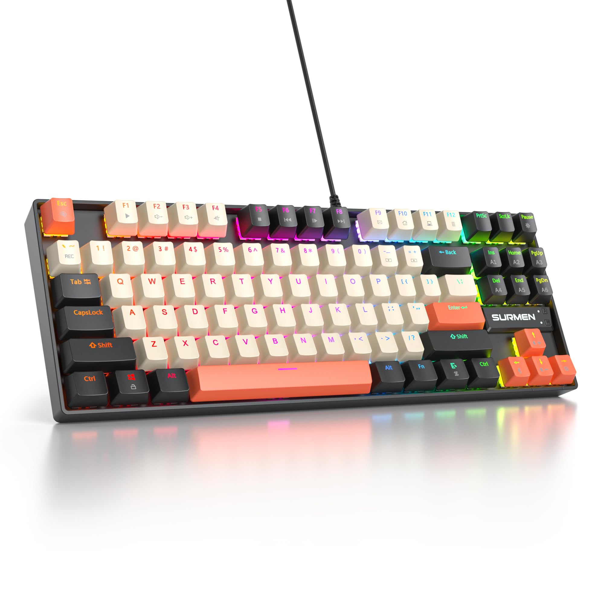 SOLIDEE Tastiera Gaming Meccanica 80% Retroilluminata RGB