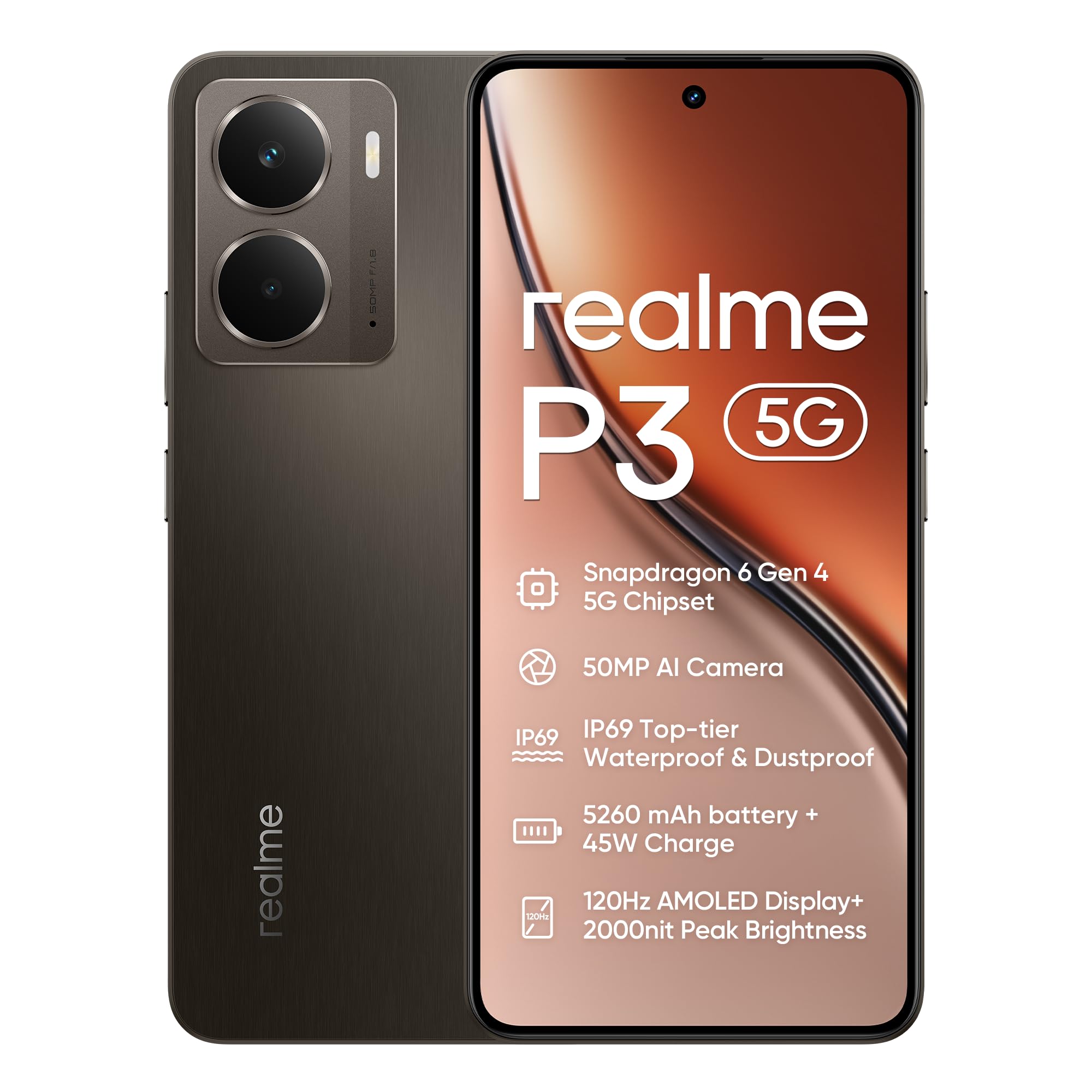 Realme P3 Smartphone 5G 12+512GB Grigio