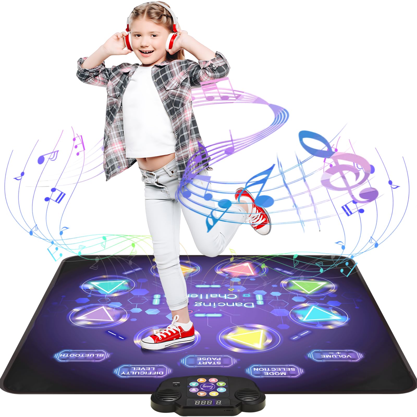 Tappetino da Ballo per Bambini Bluetooth 8 Pulsanti LED