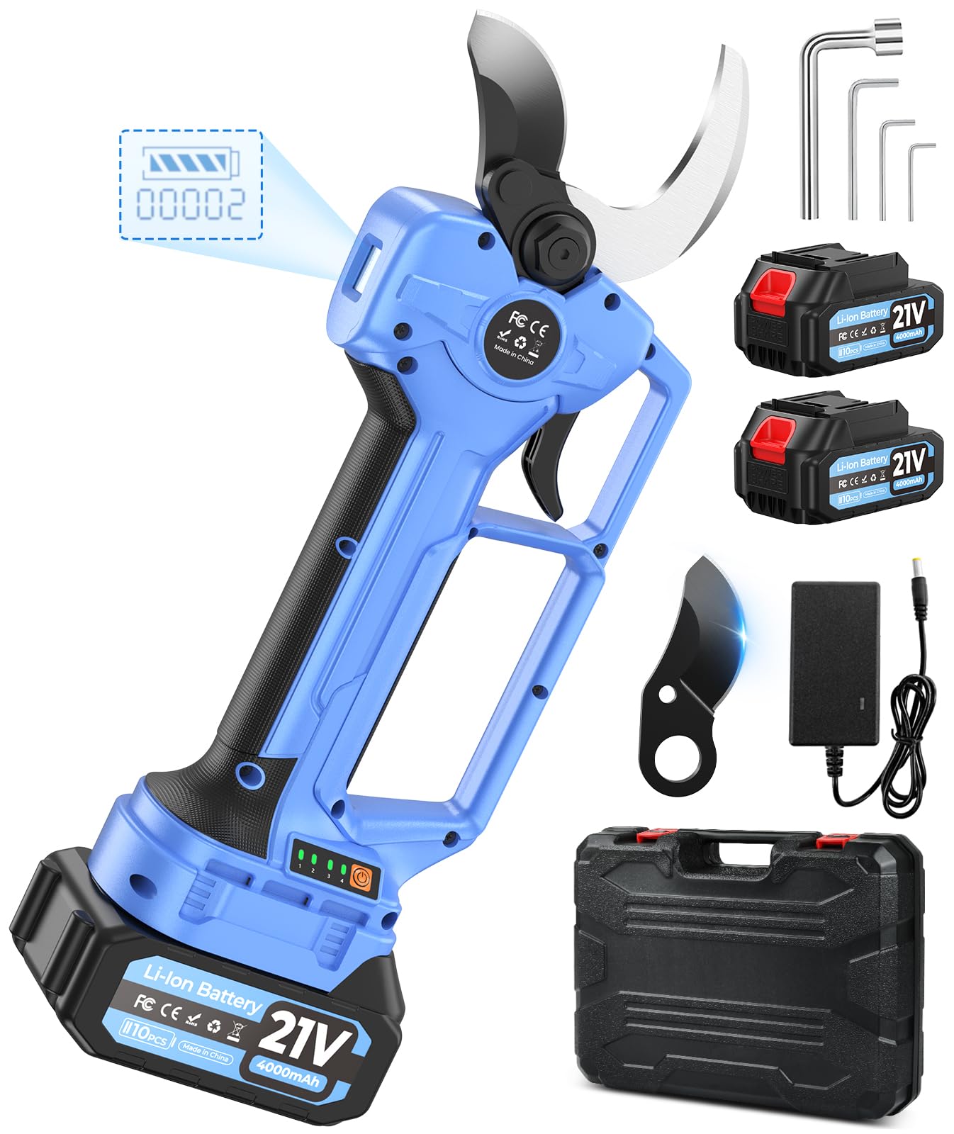 Forbice Potatura a Batteria 60mm 2x 4000 mAh 21V