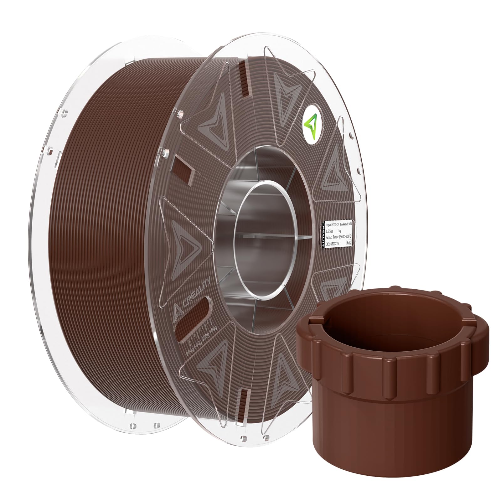 Creality Filamento in fibra di carbonio PETG 1,75 mm, filamento per stampante 3D Hyper PETG-CF, 8% materiale per stampante 3D rinforzato con fibra di carbonio con RFID, texture opaca, 1 kg