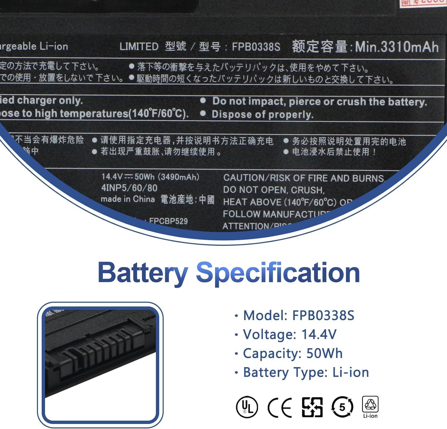 Antiee Batteria 50Wh per Fujitsu LifeBook - immagine 2