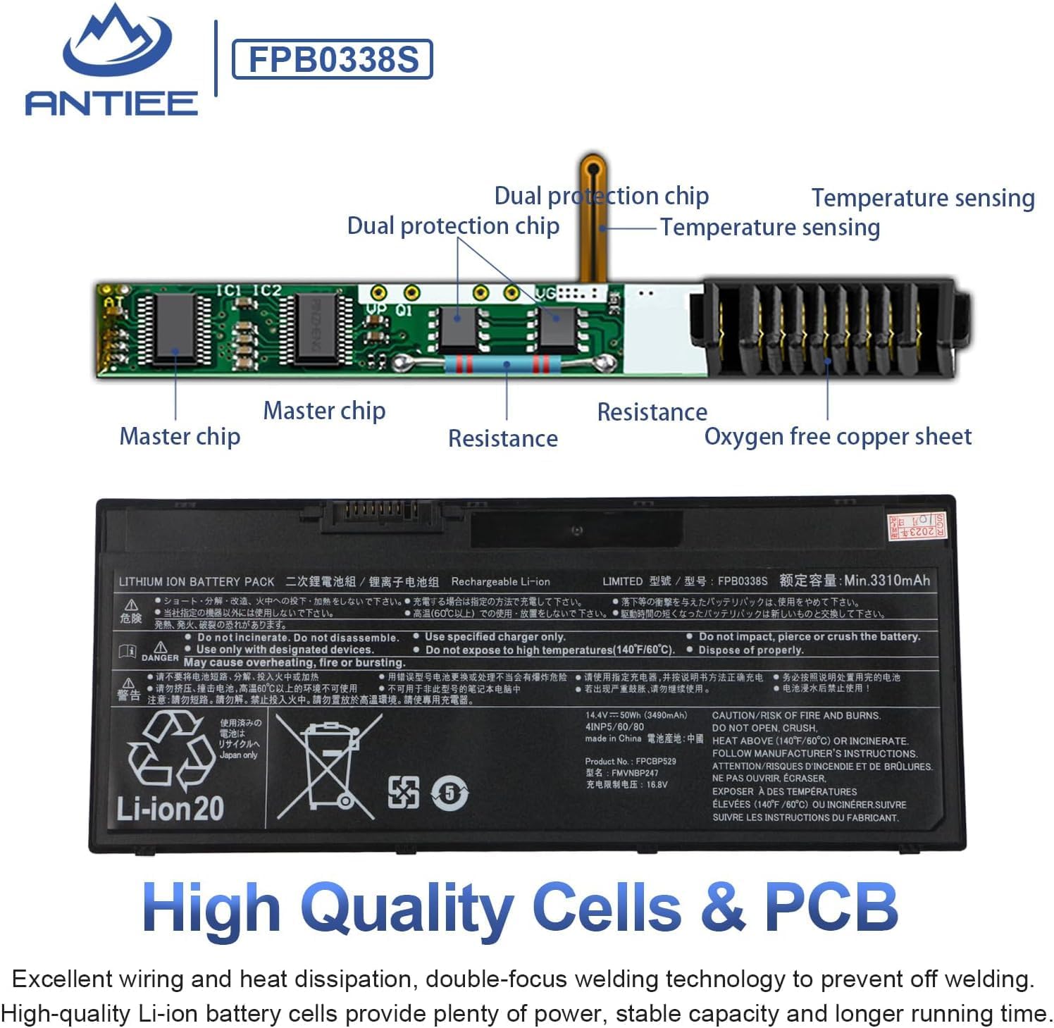 Antiee Batteria 50Wh per Fujitsu LifeBook - immagine 3