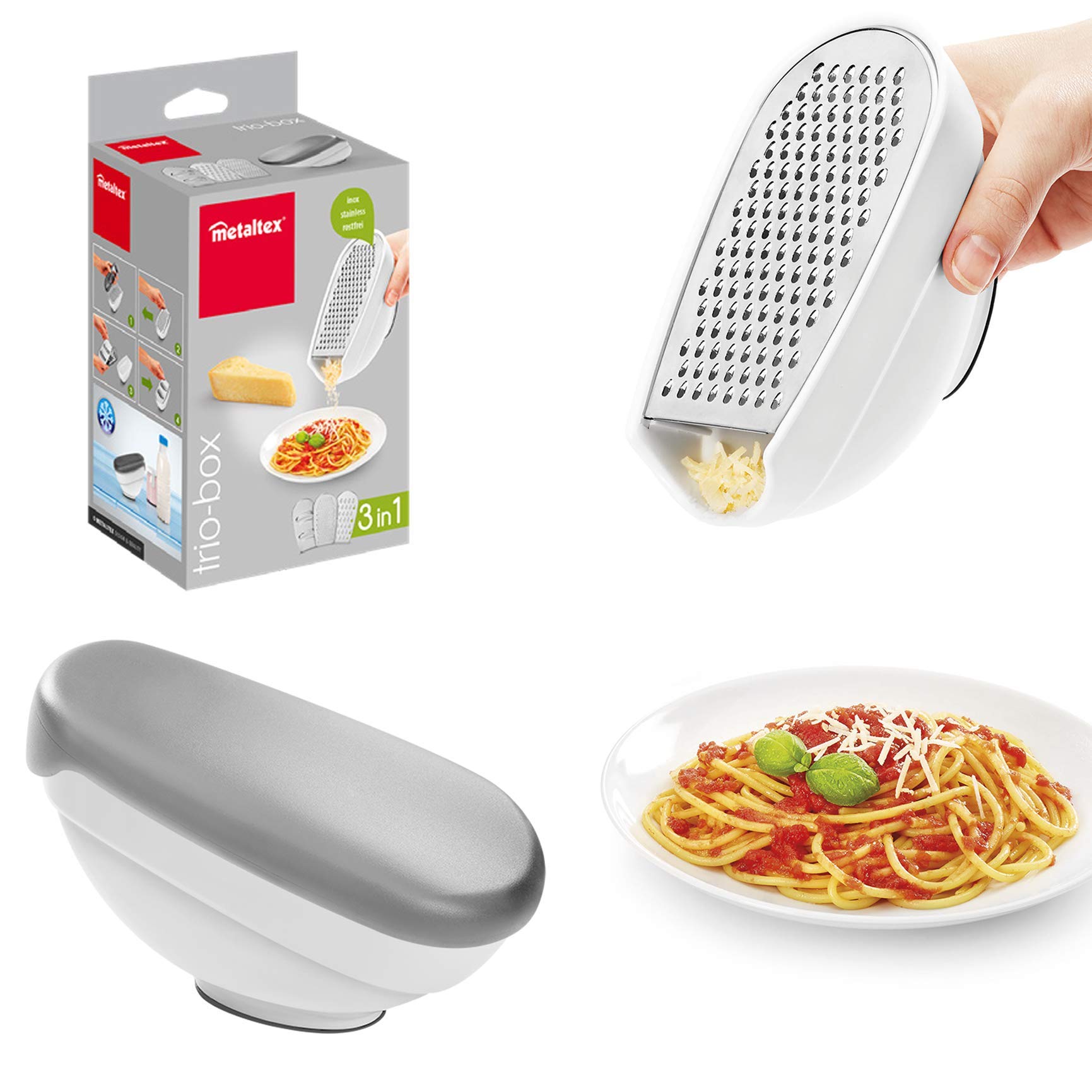 Metaltex 199709080 - Grattugia in plastica e acciaio INOX