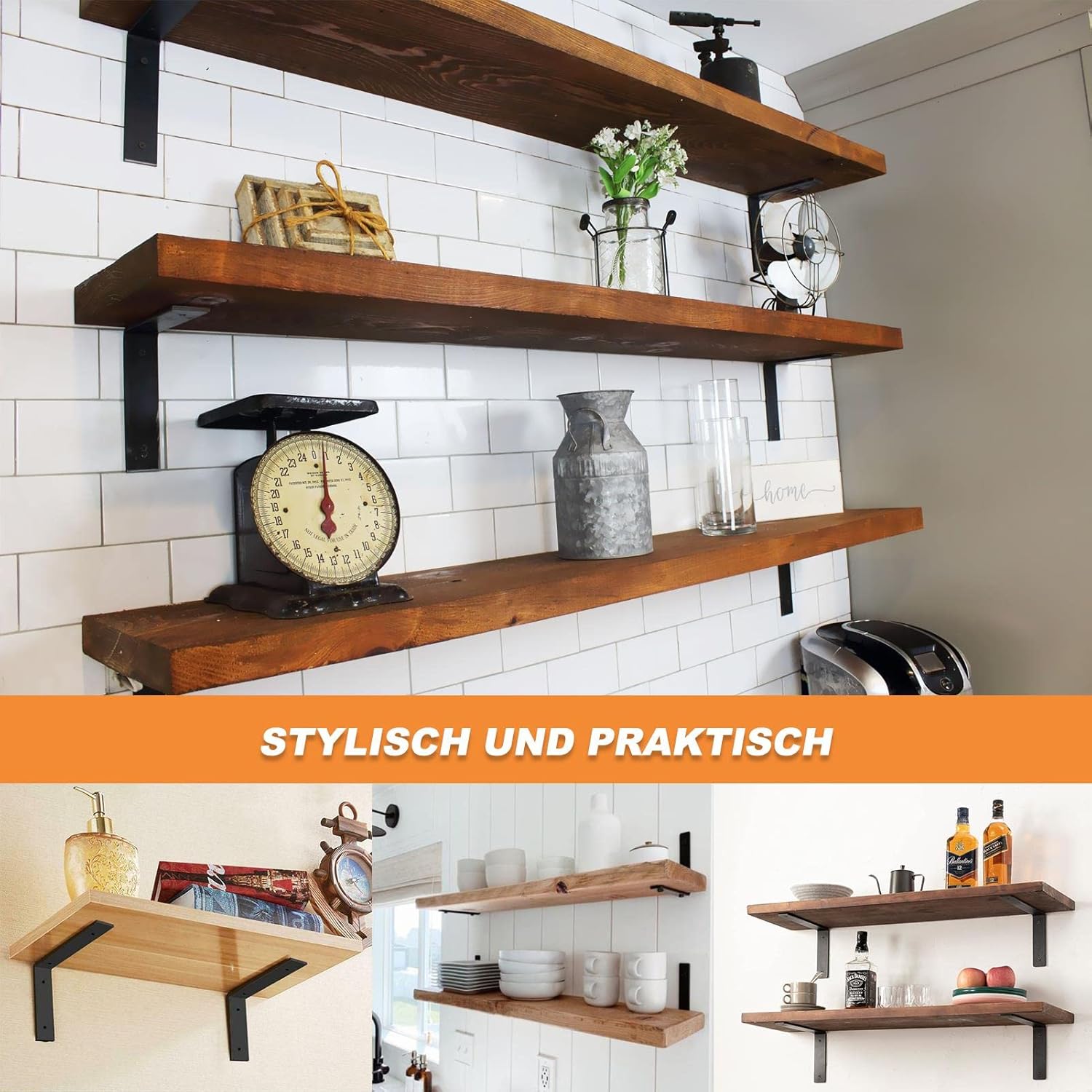 MLOQI Staffe per Mensole Pesanti Industriali (6 Pezzi) - immagine 5