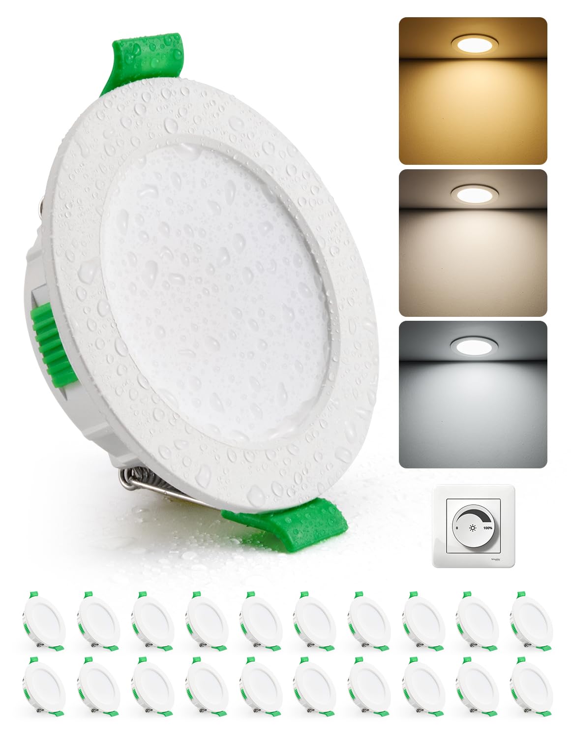 Faretti LED da Incasso per Cartongesso Dimmerabili 4W, 20 Pezzi