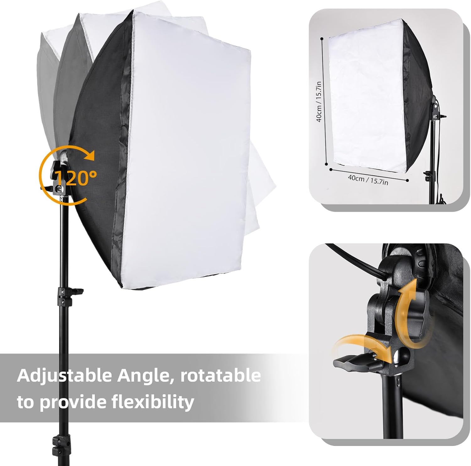 Andoer Kit Illuminazione Softbox Studio con Luce LED Bicolore - immagine 4