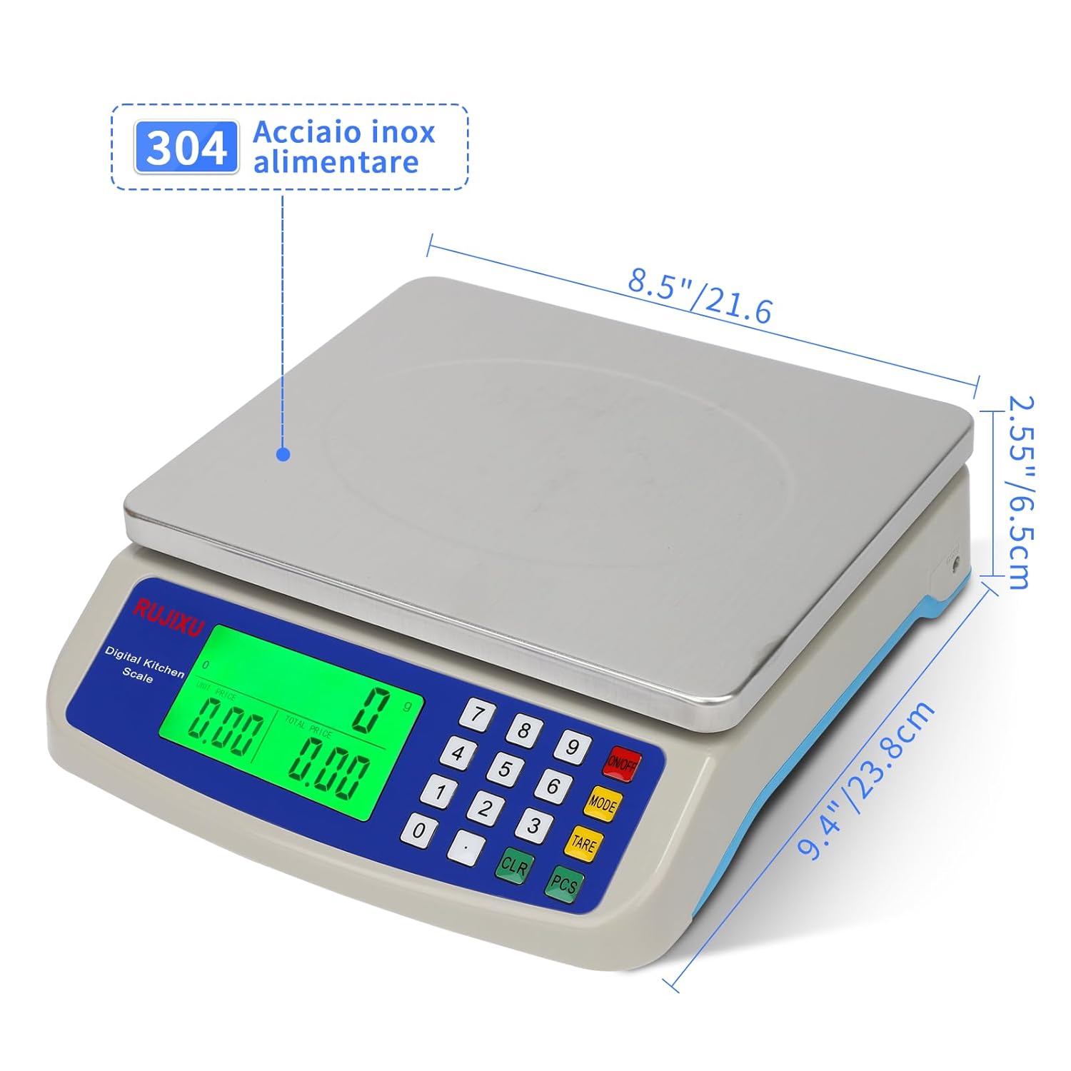 Bilancia Cucina Digitale Acciaio Inossidabile 30kg - immagine 2