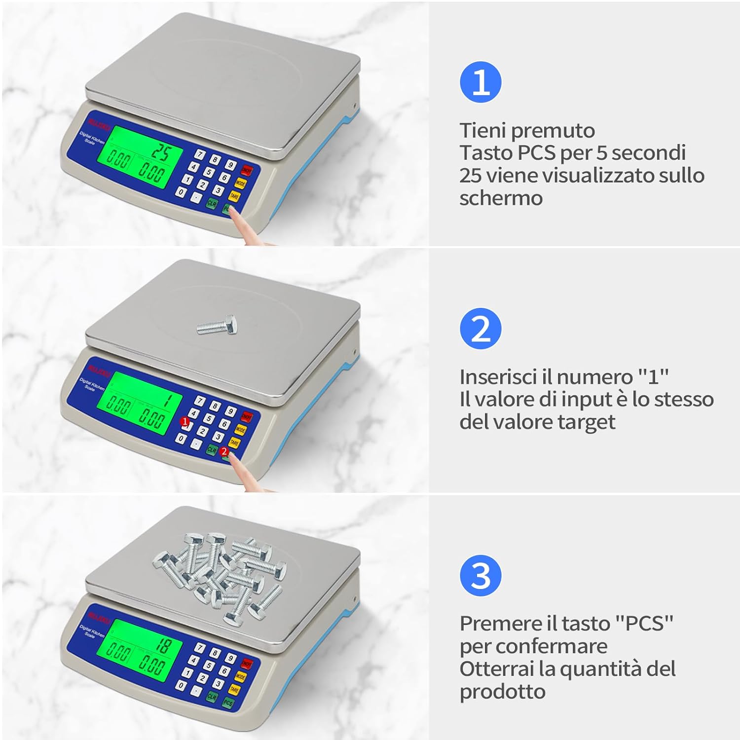 Bilancia Cucina Digitale Acciaio Inossidabile 30kg - immagine 6