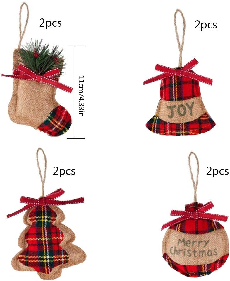 Addobbo Natalizio 8 Pezzi - Campana/Calza a Sfera - immagine 2