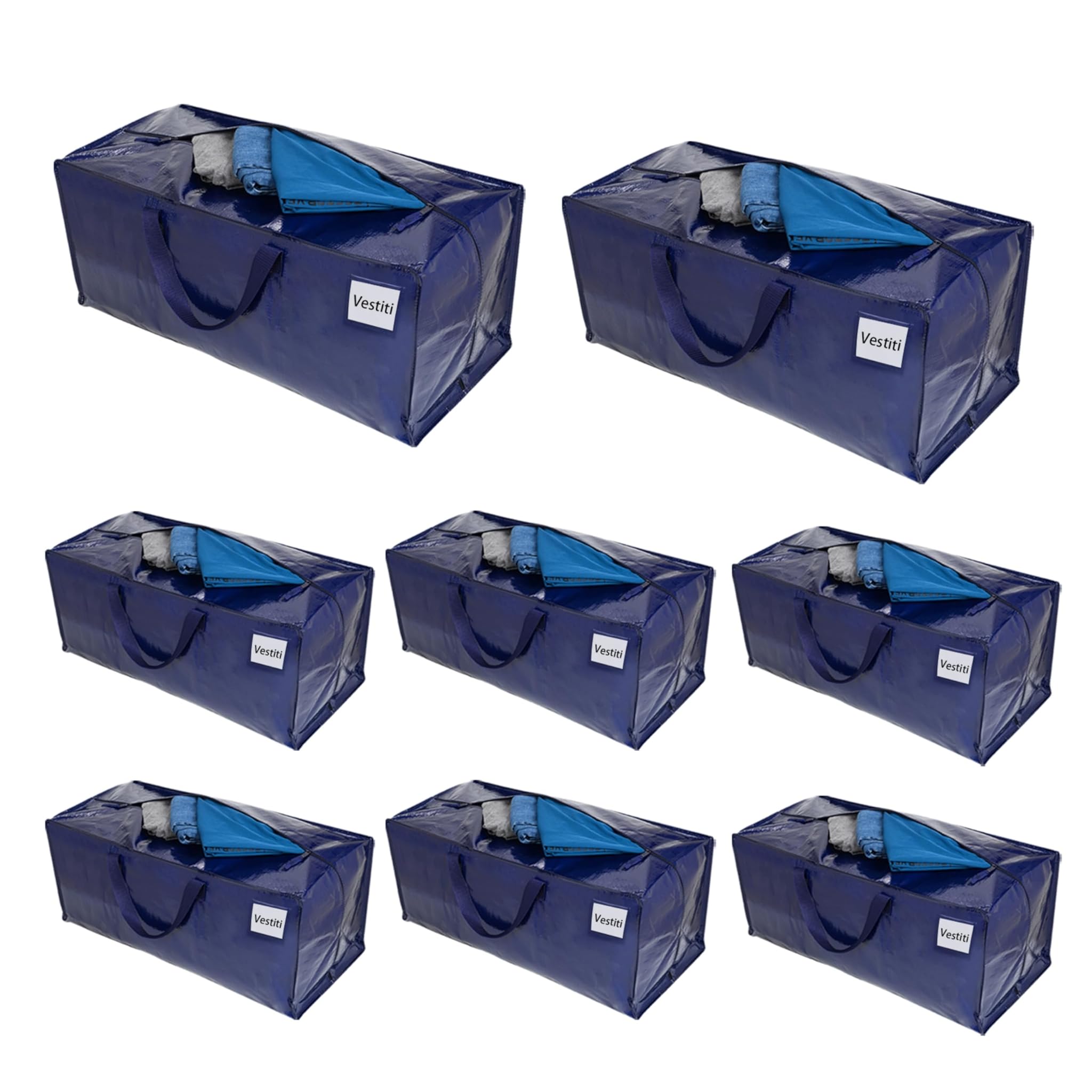 Veno Set 8 Borse da Trasloco Extra Large, Blu
