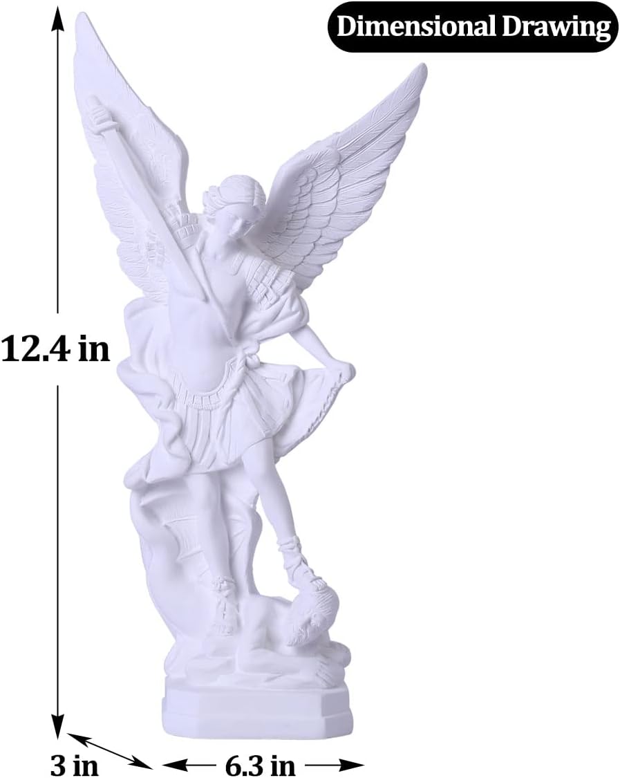 Statua San Michele Arcangelo 31,5 cm, Bianca - immagine 2