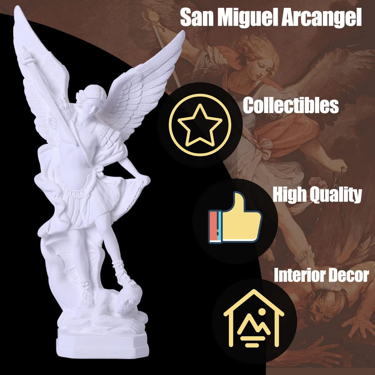 Statua San Michele Arcangelo 31,5 cm, Bianca - immagine 4