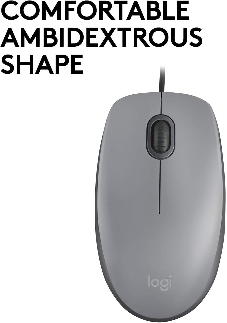 Logitech M110 Mouse USB Cablato Silenzioso, Grigio - immagine 3