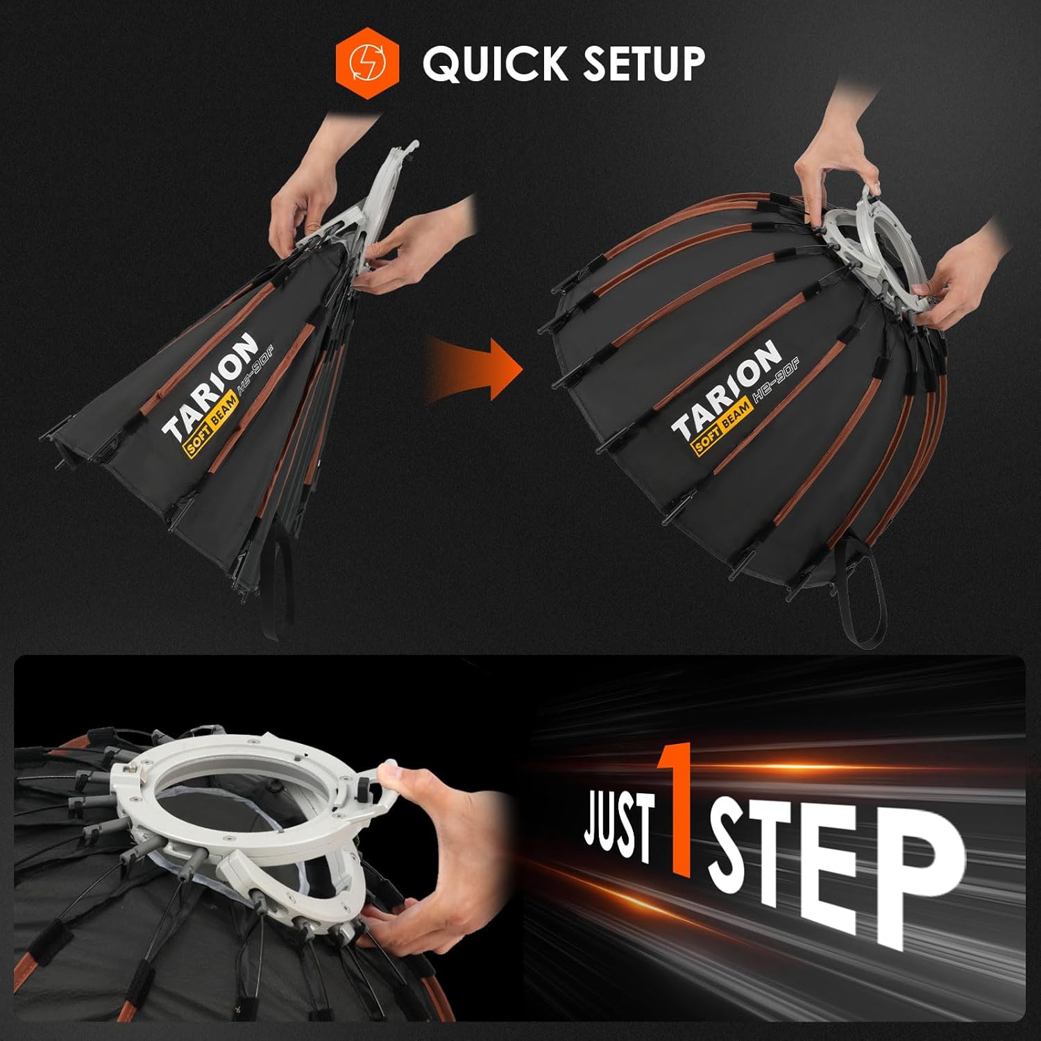 Tarion Softbox Parabolico Bowens Pieghevole 90cm - immagine 2