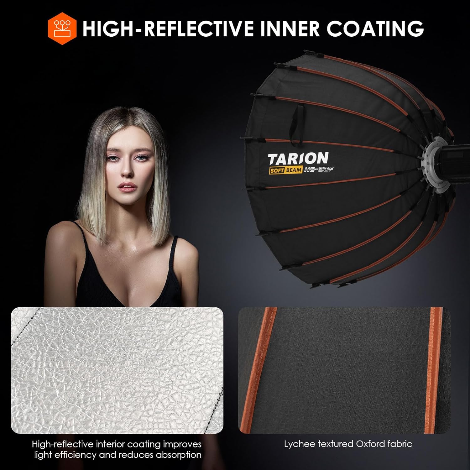 Tarion Softbox Parabolico Bowens Pieghevole 90cm - immagine 6