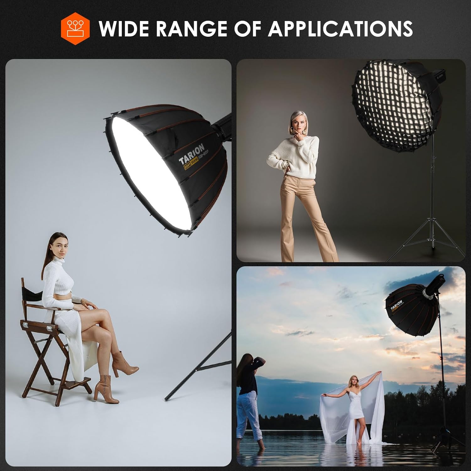 Tarion Softbox Parabolico Bowens Pieghevole 90cm - immagine 8