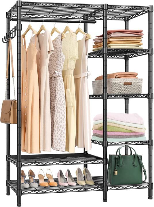 Wooruy Appendiabiti in Metallo con 4 Ripiani