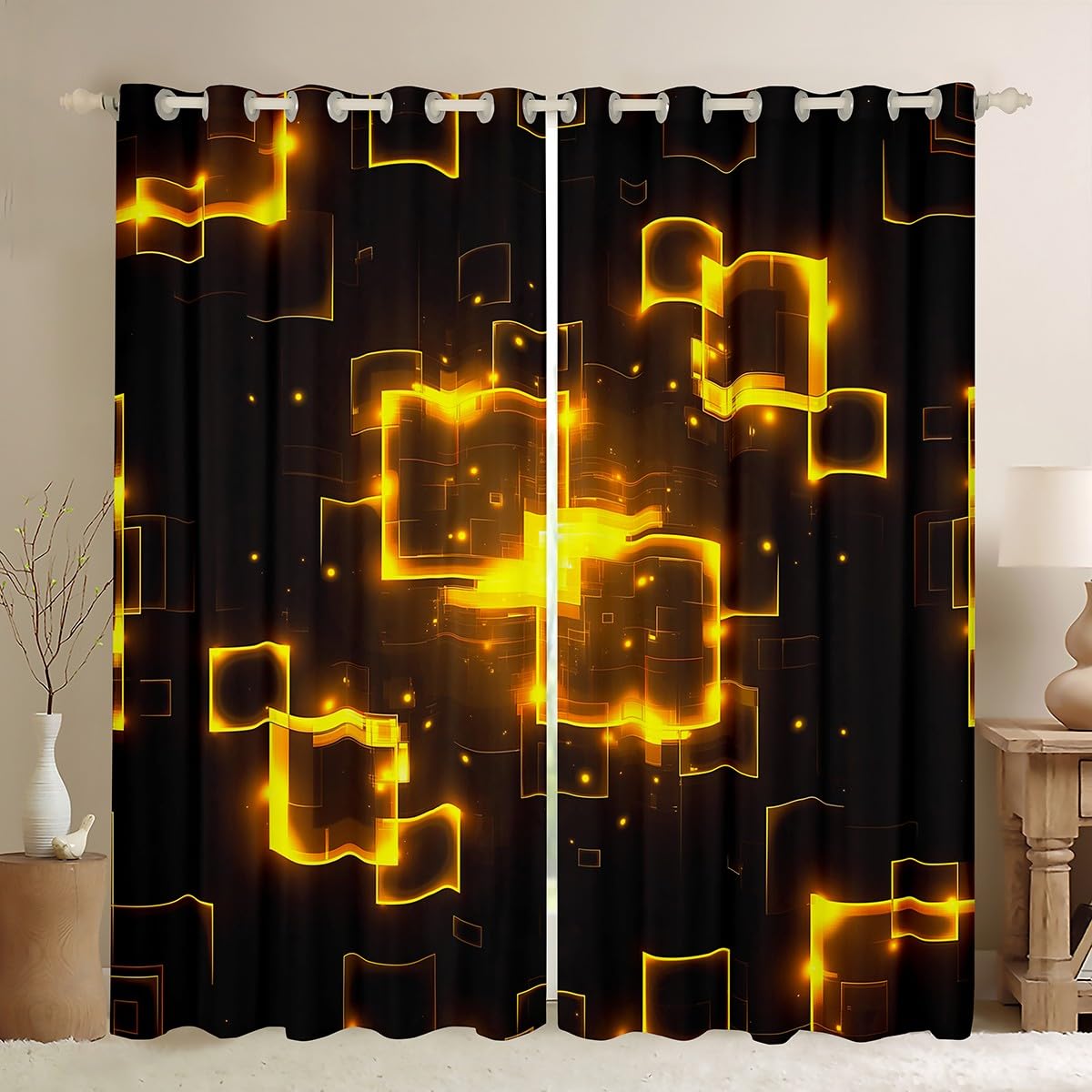 Loussiesd Tenda Decorativa Bambini Geometria Dorata