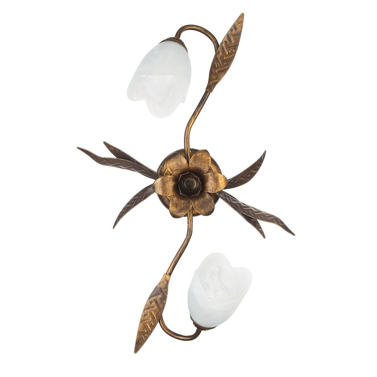 Onli 4240/PL2 Applique/Lampada da Parete, Marrone e bianco, 2 luci