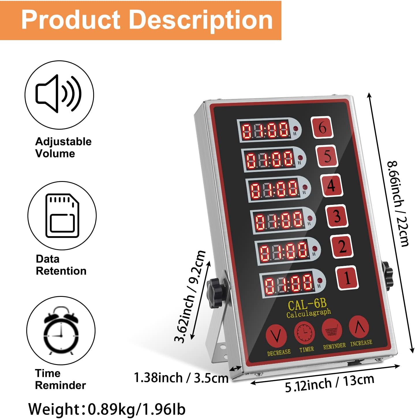 Yooyist Timer da Cucina Digitale 6 Canali - immagine 5