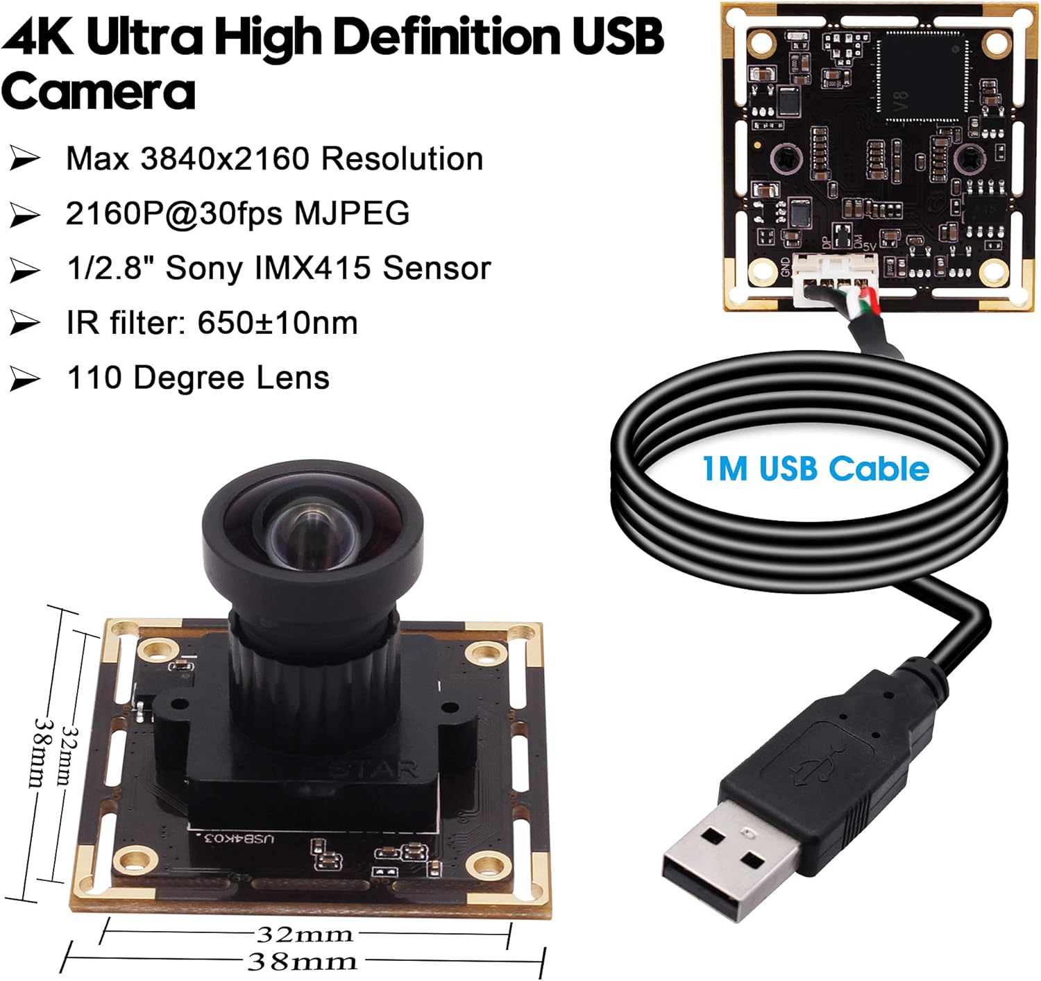 Svpro 4K USB Camera Module Ultra HD con IMX415 Sensor - immagine 3