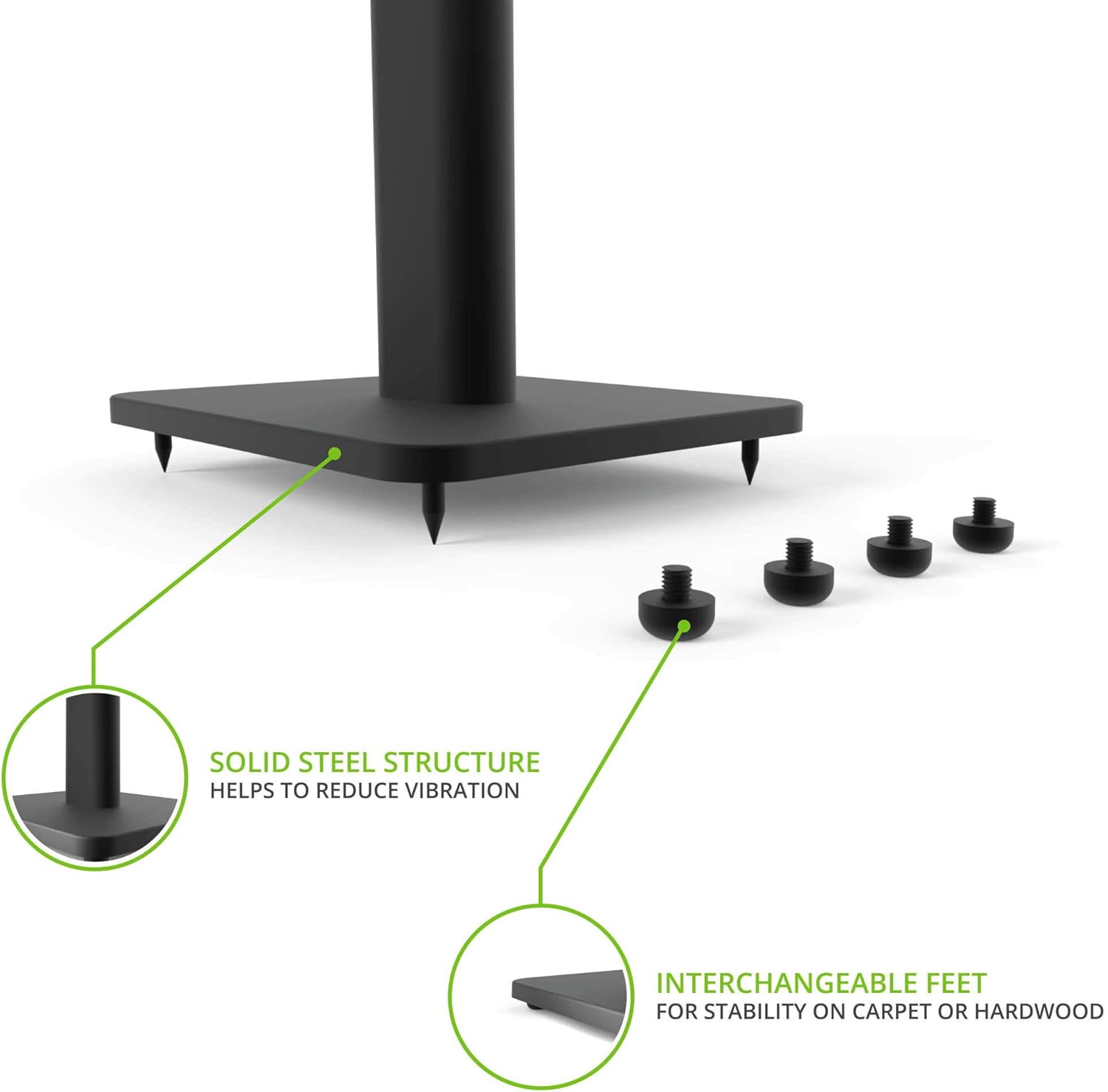 Kanto SP32PL 32 Bookshelf Speaker Stands (Black) - immagine 4