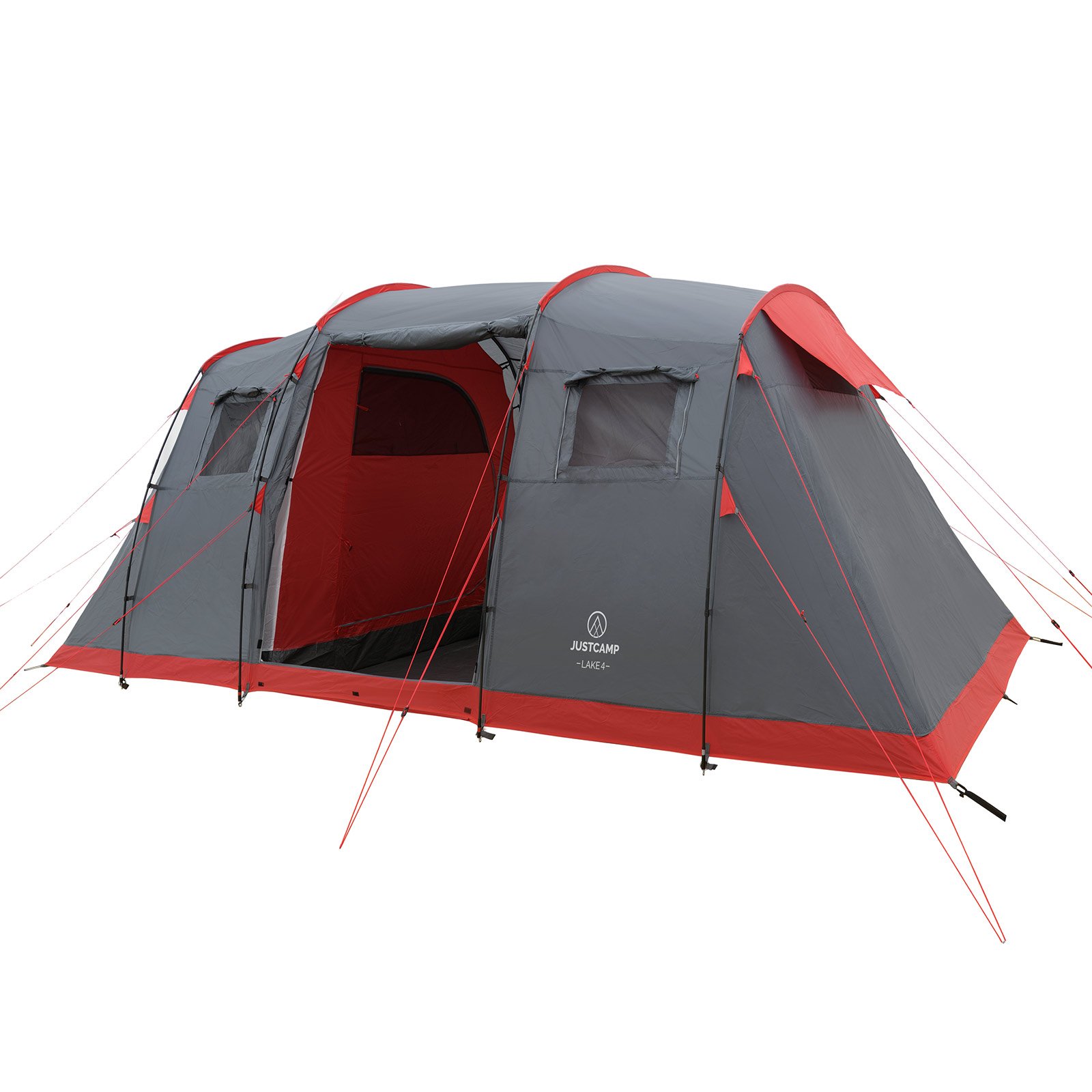JUSTCAMP Lake 4 Tenda da Campeggio 4 posti - 2 camere (470 x 230 x 190 cm)