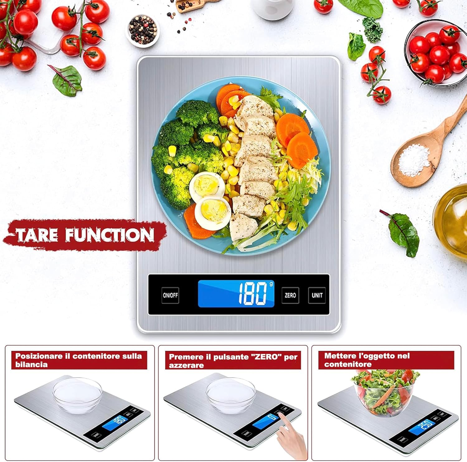 Bilancia da Cucina Digitale 15kg con Display LCD - immagine 5