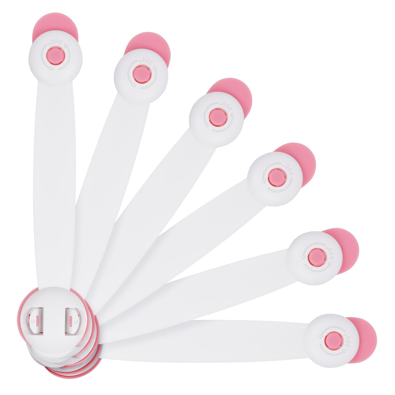 Vicloon Blocca Cassetti Per Bambini, 6 Pezzi Bambino Chiusure di Sicurezza Armadio con 3M Adesivo, Serrature di Sicurezza per Bambini Per Porta Cassetto Frigo Frigoriferi Frigorifero (Rosa)