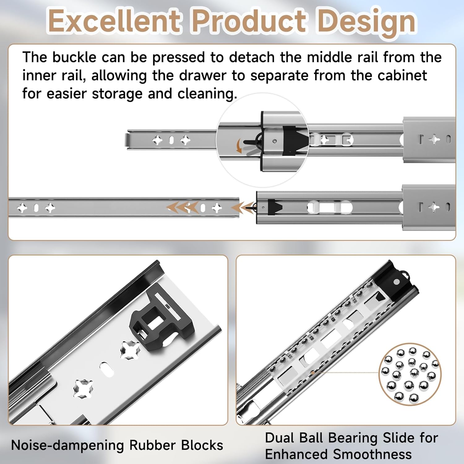 Aolisheng Guide per Cassetti Pesanti 450mm - immagine 4