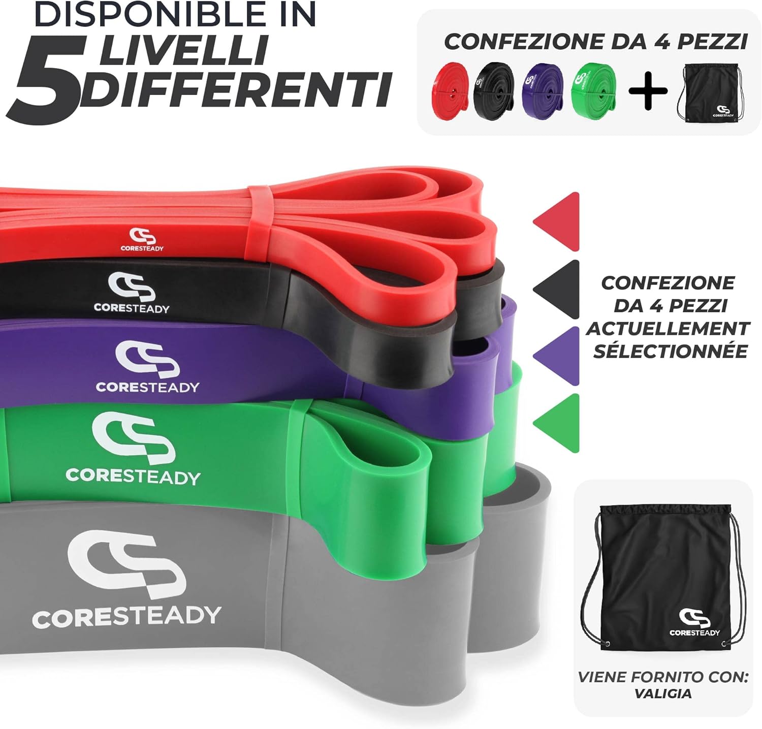 Coresteady Elastico Fitness per Trazioni Assistite - immagine 2