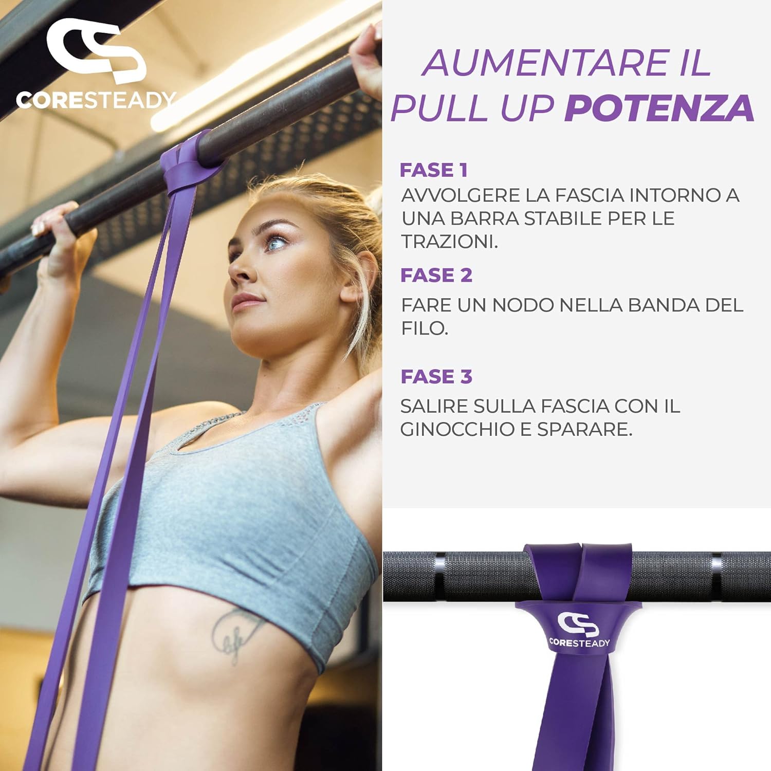 Coresteady Elastico Fitness per Trazioni Assistite - immagine 5