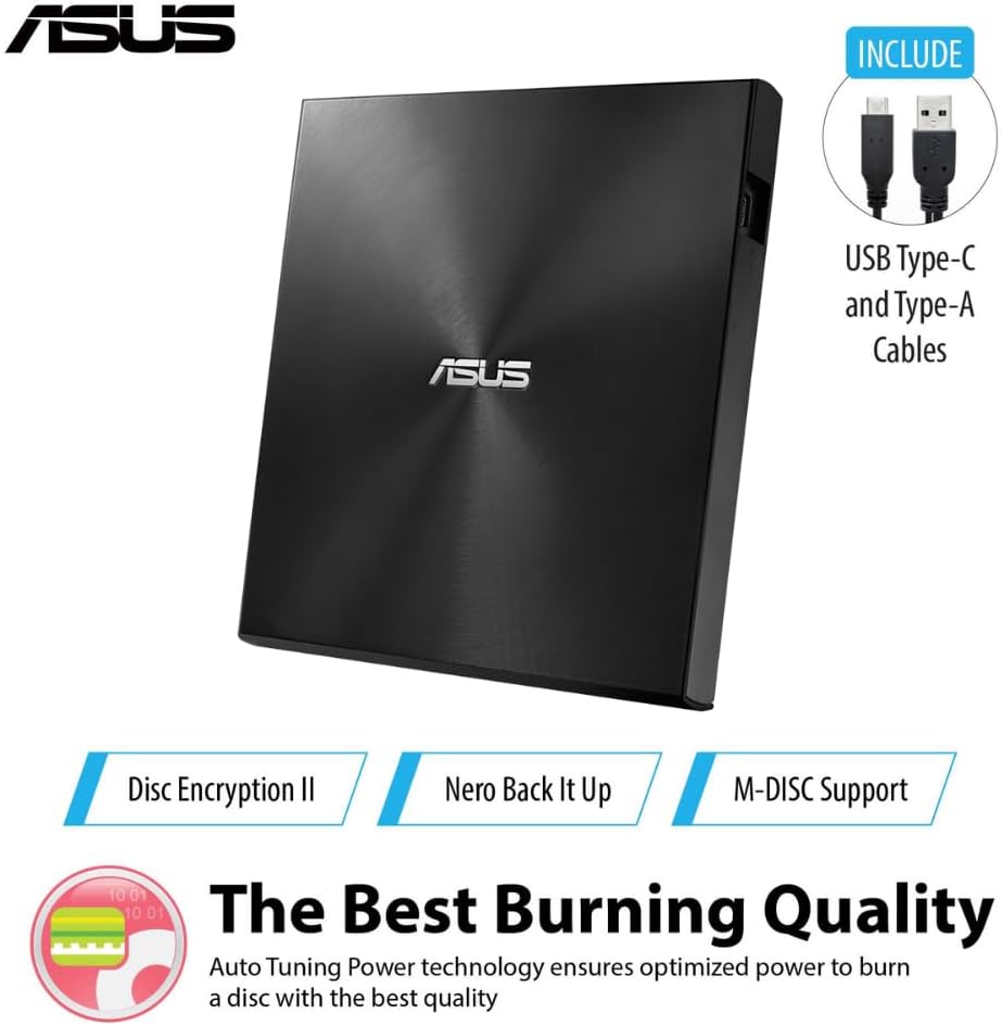 Asus ZenDrive U9M - Masterizzatore DVD Esterno, Nero - immagine 2