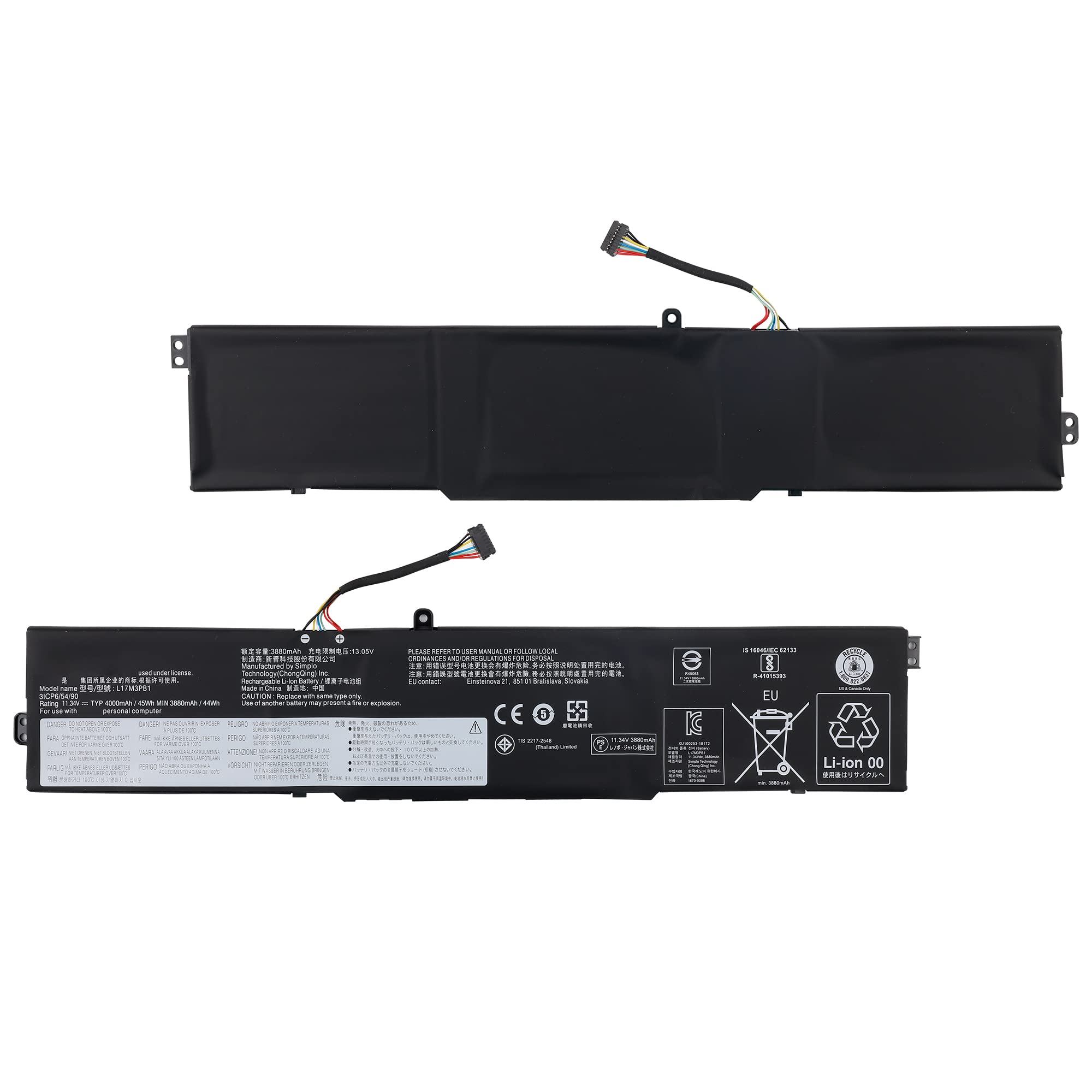 Batteria di ricambio L17M3PB1 L17D3PB0 L17C3PB0 compatibile con Lenovo IdeaPad 330-17ICH 330-15ICH