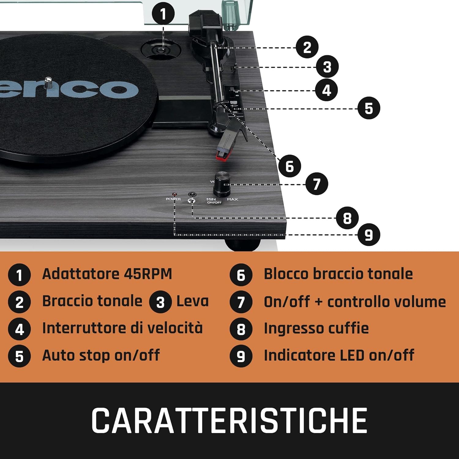Lenco LS-10 - Giradischi con Altoparlanti Integrati, Nero - immagine 3